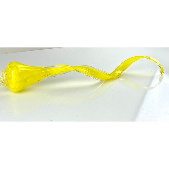 Large Hand Blown Art Glass Twist Pendant Yellow Ceiling Chandelier Piece Decor 2 - Picture 5 of 10